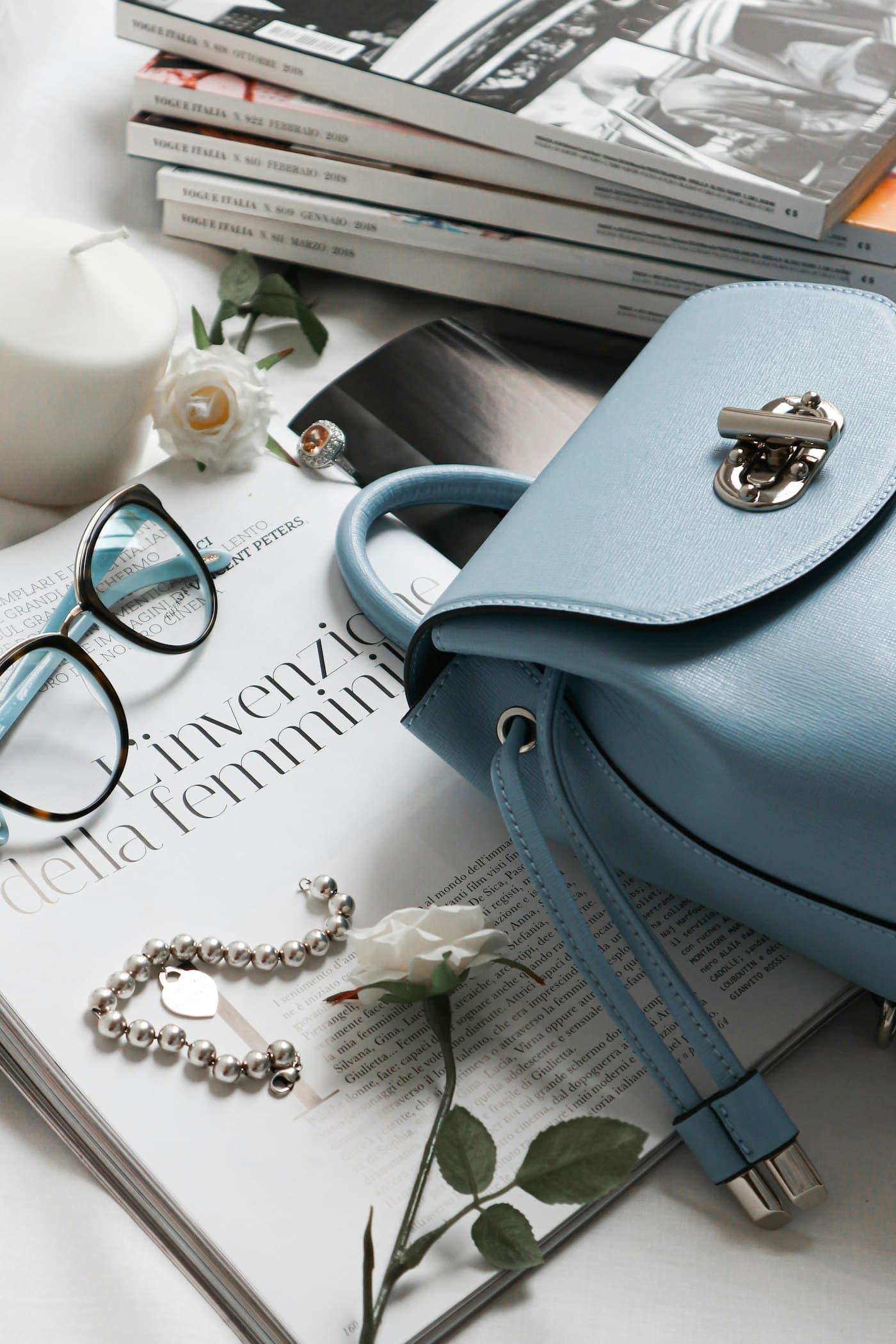 Longchamp — Top Handle Glacier, Bleu glacier